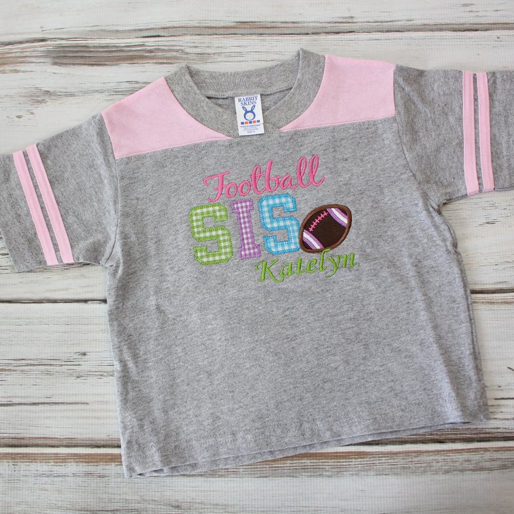 New Football SIS "Katelyn" Sampled Applique Toddler 4T - RTS